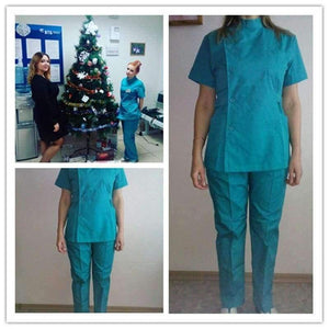 Planet Gates blue men / S Summer women hospital customized logo medical scrub set design slim fit dental scrubs beauty salon nurse uniform spa