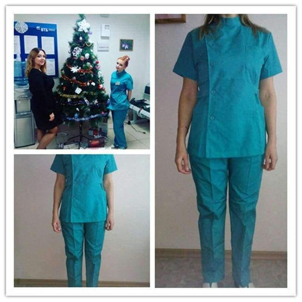 Planet Gates blue men / S Summer women hospital customized logo medical scrub set design slim fit dental scrubs beauty salon nurse uniform spa