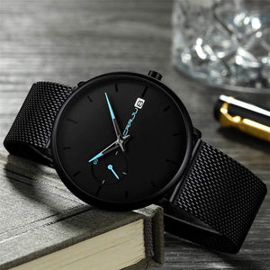Planet Gates blue Men Watch Waterproof Date Calendar Analogue Wristwatches Mens Business Casual Quartz Watches For Man Clock Reloj Hombre