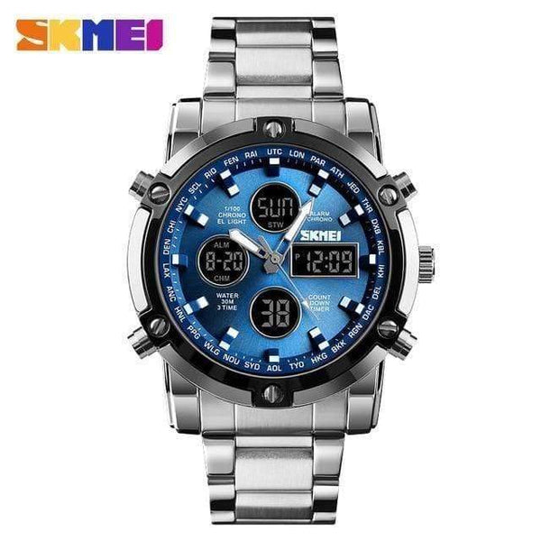 Planet Gates blue men watches Watch Men Quartz Sport Watch Luxury Business Stainless Steel Strap Men Watches Waterproof Clock reloj hombre
