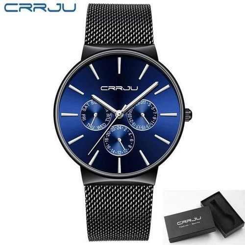 Planet Gates blue Men Watches Waterproof Ultra Thin Date Wrist Watch Male Mesh Strap Casual Quartz Clock
