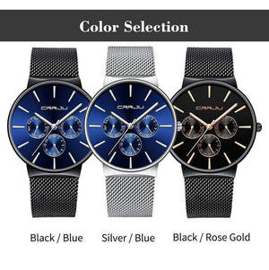 Planet Gates blue Men Watches Waterproof Ultra Thin Date Wrist Watch Male Mesh Strap Casual Quartz Clock
