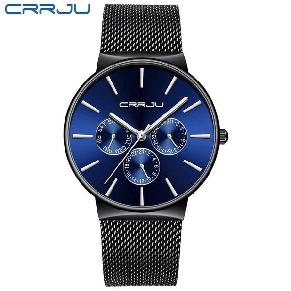 Planet Gates blue Men Watches Waterproof Ultra Thin Date Wrist Watch Male Mesh Strap Casual Quartz Clock