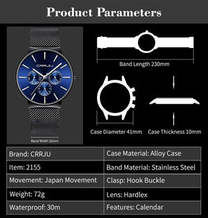 Planet Gates blue Men Watches Waterproof Ultra Thin Date Wrist Watch Male Mesh Strap Casual Quartz Clock