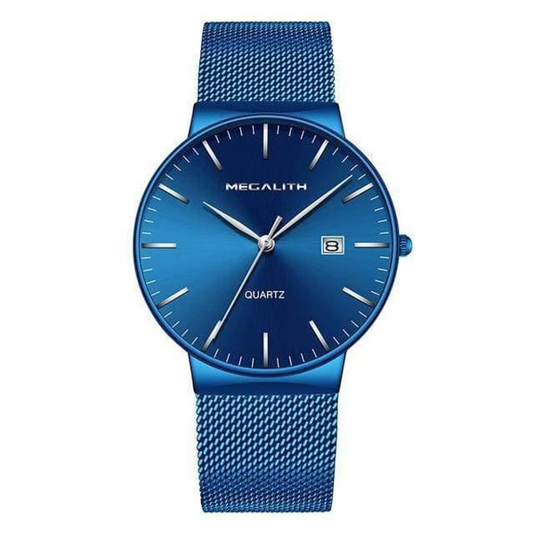 Planet Gates blue mesh-3 Mens Watches Top Brand Luxury Waterproof Wrist Watch Ultra Thin Date Quartz Watch For Men Sports Clock Erkek Kol Saati