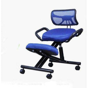 Planet Gates blue  mesh cloth Ergonomically Designed Knee Chair with Back and Handle Office Kneeling Chair Ergonomic Posture Leather Black Chair With Caster