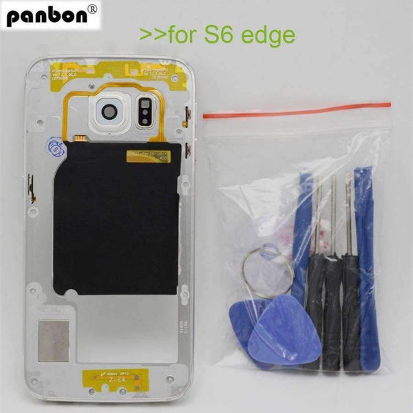 Planet Gates Blue Middle frame for Samsung Galaxy S6 edge G925 G925F Back Plate Bezel Housing Case Free Tools Replacement Parts
