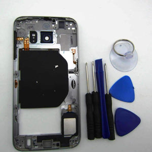 Planet Gates Blue Middle frame for Samsung Galaxy S6 G920 G920F Back Plate Bezel Housing Case Free Tools Replacement Parts