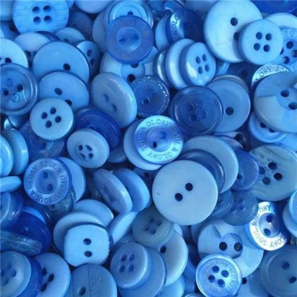 Planet Gates Blue Mix 1000pcs Assorted Mixed Resin Buttons Arts Crafts Card Making Scrapbooking Sewing 9mm-20mm Bright/Chritsmas/Pastel/Primary Mix