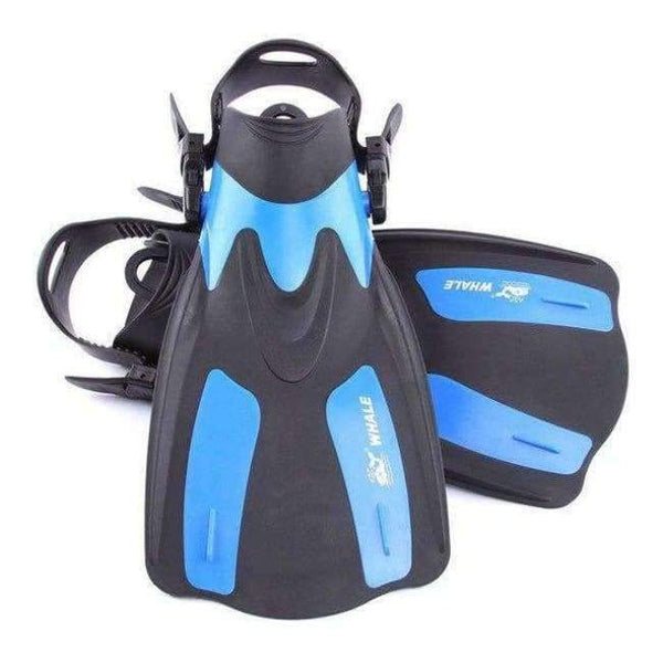 Planet Gates Blue ML to XL Adult Swimming Fins Short Scuba Snorkeling Shoes Foot Flipper Diving Flippers Diving Fins FN-200 Swim Fins with Heel