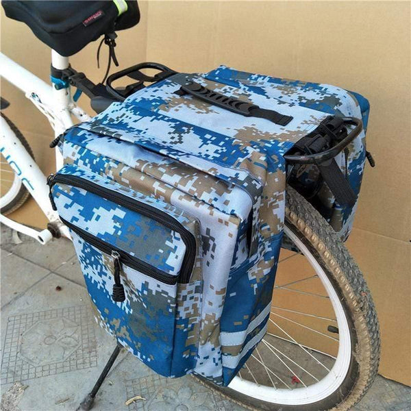 Planet Gates Blue Mountain Road Bicycle Bike 2 In 1 Camo Trunk Bags Cycling Double Side Rear Rack Tail Seat Pannier Pack Luggage Carrier