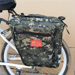 Planet Gates Blue Mountain Road Bicycle Bike 2 In 1 Camo Trunk Bags Cycling Double Side Rear Rack Tail Seat Pannier Pack Luggage Carrier