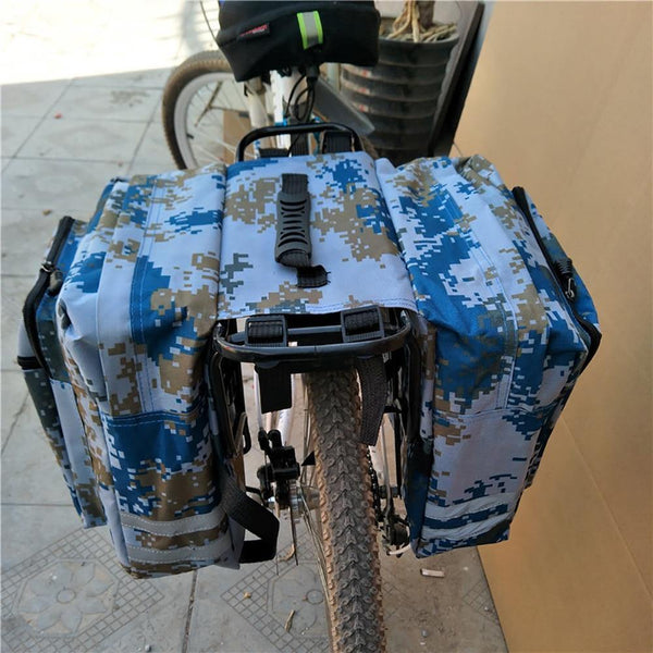 Planet Gates Blue Mountain Road Bicycle Bike 2 In 1 Camo Trunk Bags Cycling Double Side Rear Rack Tail Seat Pannier Pack Luggage Carrier