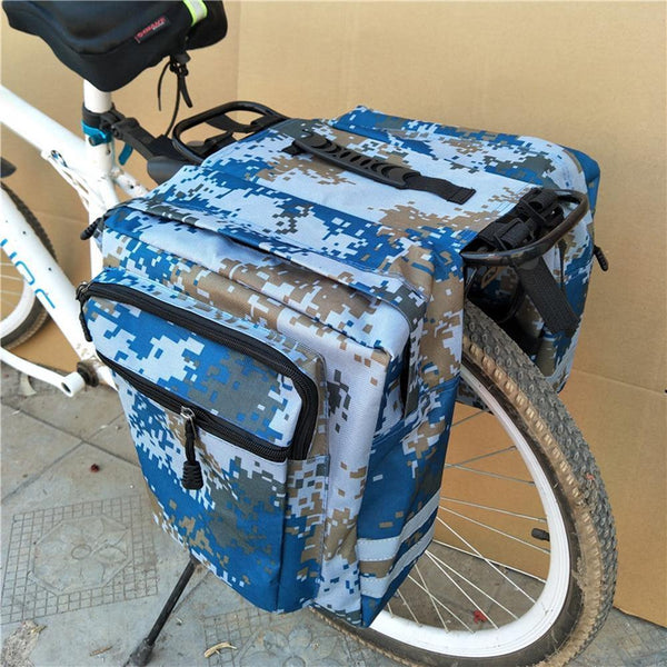 Planet Gates Blue Mountain Road Bicycle Bike 2 In 1 Camo Trunk Bags Cycling Double Side Rear Rack Tail Seat Pannier Pack Luggage Carrier