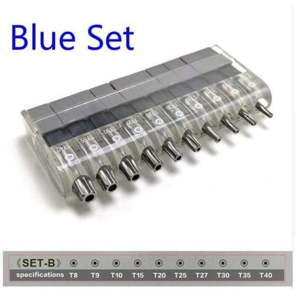 Planet Gates Blue Multi Tool 12 In 1 Ratchet Screwdriver Set Ratchet Handle 10Pcs Torx Bit Set for Screwdriver Multitool Phone Repair Hand Tool