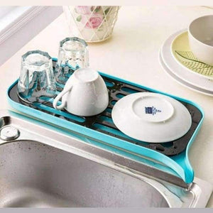 Planet Gates Blue Multifunctional Double Layer Kitchen Drain Shelf Sink Draining Rack Tray Dish Bowl Storage Holder Vegetable Fruits Draing Board