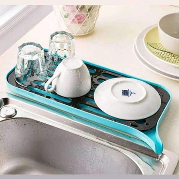 Planet Gates Blue Multifunctional Double Layer Kitchen Drain Shelf Sink Draining Rack Tray Dish Bowl Storage Holder Vegetable Fruits Draing Board