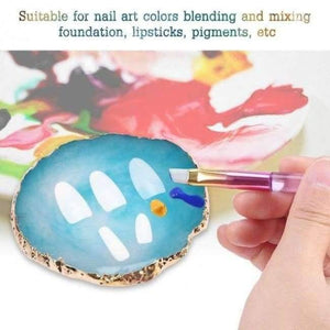 Planet Gates Blue Nail Art Plate Natural Resin Stone Acrylic Gel Polish Display Showing Board Drawing Color Palette Manicure Display Tool