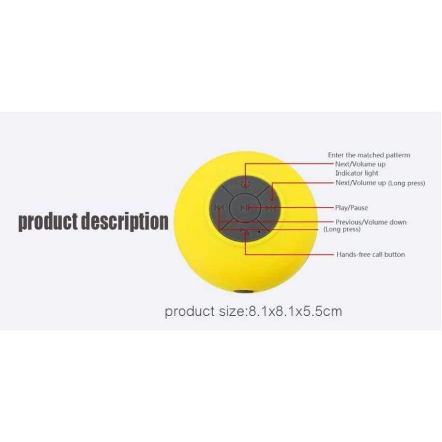 Planet Gates Blue Nasin Portable Subwoofer Shower Waterproof Wireless Bluetooth Speaker Car Handsfree Call Music Suction Mic For IOS Android Phone