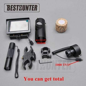 Planet Gates Blue Night Vision Riflescope Outdoor Hunting Scopes Optics Sight Tactical Digital Infrared With Battery Monitor and Flashlight