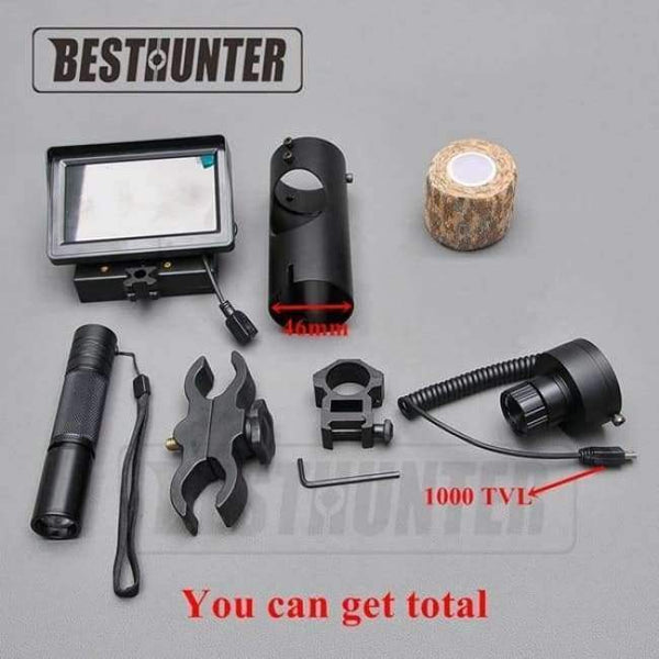 Planet Gates Blue Night Vision Riflescope Outdoor Hunting Scopes Optics Sight Tactical Digital Infrared With Battery Monitor and Flashlight