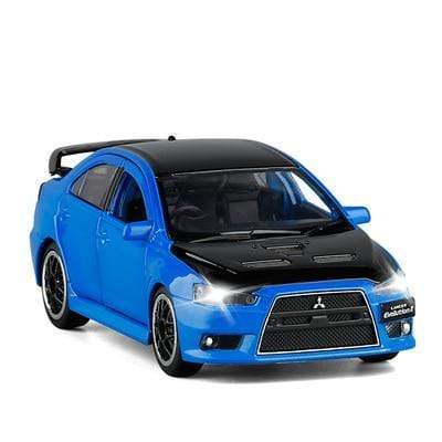 Planet Gates Blue(no box) Toy Car 1:32 Mitsubishi Lancer Evolution X Metal Alloy Diecast Car Model Miniature Model With Sound Light Model For Children Car