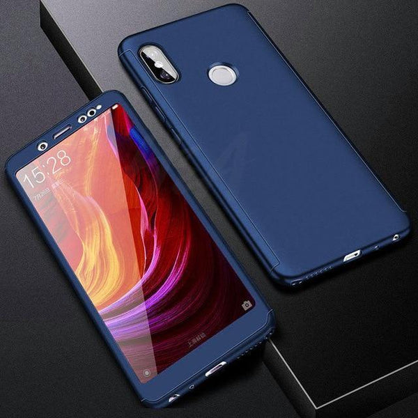 Planet Gates Blue / Note 5A ( 32GB ) H&A H&A Luxury 360 Degree Full Cover Phone Case For Xiaomi Redmi Note 5 5A Screen Protector Cover 4X 4A Note 5 Plus Case Glass
