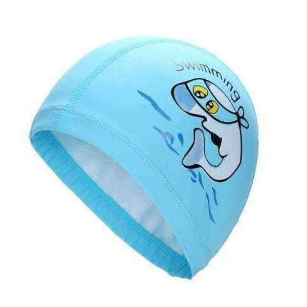 Planet Gates Blue / One Size Children Anti Fog UV Protection Waterproof Silicone Swimming Goggles Glasses Eyewear & PU Fabric Dolphin Swim Cap Hat Set