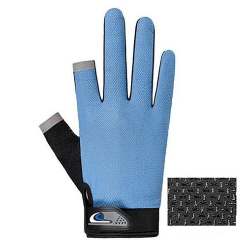 Planet Gates Blue / One Size Summer Cycling Gloves Men Mesh Breathable Thin Fishing Gloves Anti Slip Half Finger Sports Bicycle Gloves