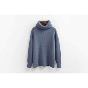 Planet Gates Blue / One Size Winter Knitted Sweaters Women Fashion Turtleneck Pullover Sweater Female Casual All-match Jumper 8 Colors