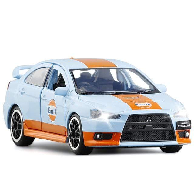 Planet Gates 1:32 Mitsubishi JDM Lancer Evo X Open Door With Sound and Light Alloy Toy Car Model Ornaments For Children Gifts