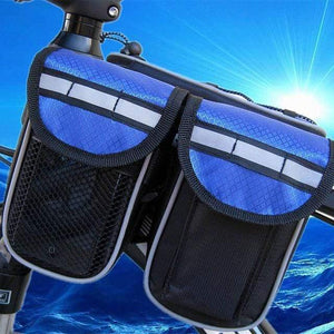 Planet Gates blue / Other Mountain Bike Bicycle Frame Tube Bag Bicycle Accessories 4 in 1 Cycling Pouch Bags Sport Cycling Panniers Bags Phone Container