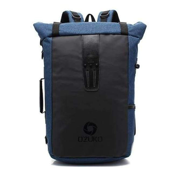 Planet Gates Blue Ozuko New Multi-functional Casual Men Backpacks Travel Mochila Shoulder Bag Creative Male Waterproof Laptop Backpack School Bags