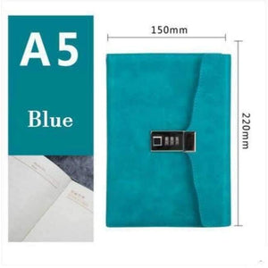 Planet Gates blue Paperboat retro A5 notebook logo customize with lock free logo name custom writing pads lockable password diary student gift