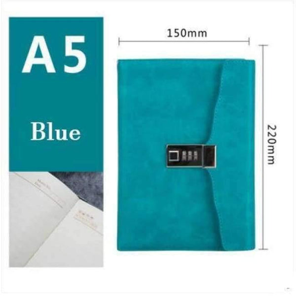 Planet Gates blue Paperboat retro A5 notebook logo customize with lock free logo name custom writing pads lockable password diary student gift