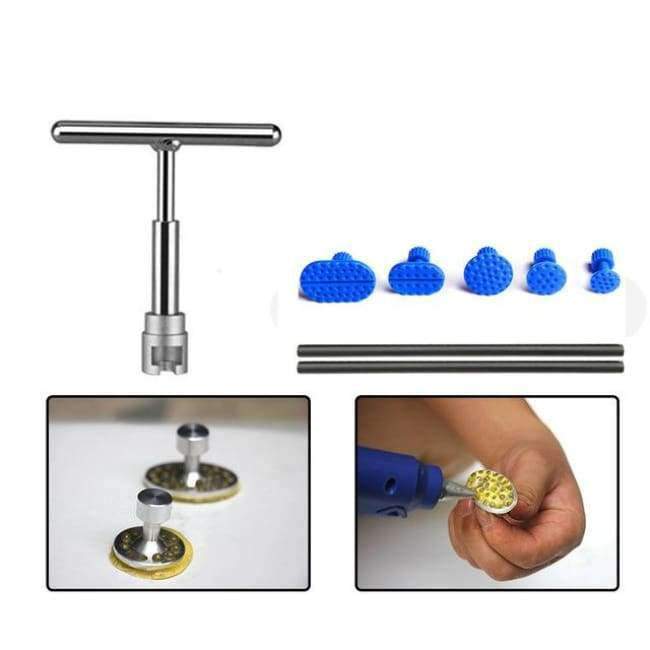Planet Gates White PDR Tools Car Dent Removal Tools Car Dent Repair Tools PDR Auto Body T-bar Glue Dent Puller with suction cup gule sticks