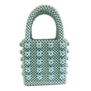 Planet Gates blue pearl Pearls bag beaded box totes bag women party vintage handbag 2018 summer luxury brand white yellow blue wholesale drop shipping
