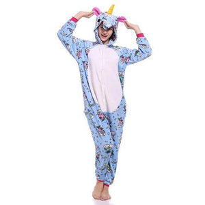 Planet Gates Blue Pegasus(NEW) / S Animal Pajamas Flannel Winter Women Men Unicorn Stitch Panda Pikachu Onesie Sleep lounge Sleepwear