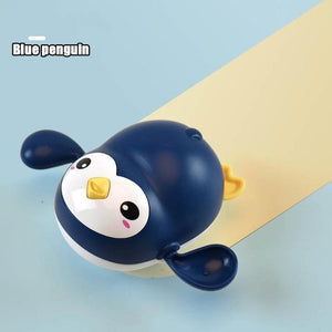 Planet Gates Blue penguin Baby Bath Toys Animal Cute Cartoon Tortoise Crab Classic Baby Water Toy Infant Swim Chain Clockwork Toy For Kid 2021 Newest