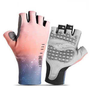 Planet Gates Blue Pink / S Summer cycling gloves half finger men and women road bike mountain bike bicycle mtb riding bike gloves