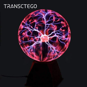 Planet Gates Blue Plasma Ball Lamp Electric Globe Static Lamps Sound Sensitive 8 Inch Glass Sphere Nightlight Toy For Kids Plazma Novelty Light