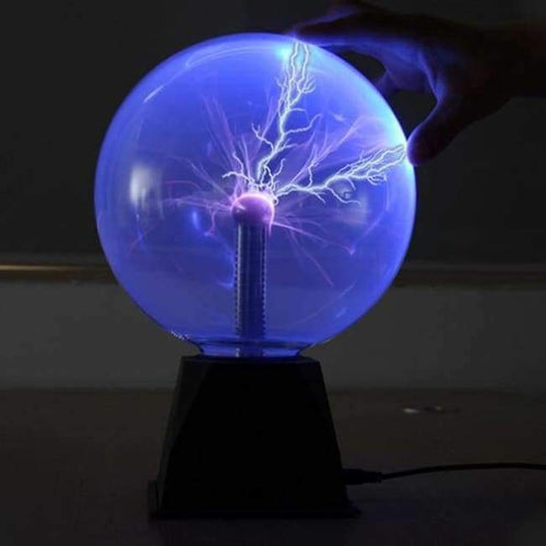 Planet Gates Blue Plasma Ball Lamp Electric Globe Static Lamps Sound Sensitive 8 Inch Glass Sphere Nightlight Toy For Kids Plazma Novelty Light