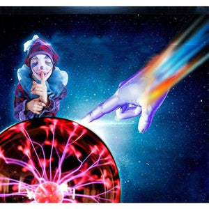 Planet Gates Blue Plasma Ball Lamp Electric Globe Static Lamps Sound Sensitive 8 Inch Glass Sphere Nightlight Toy For Kids Plazma Novelty Light