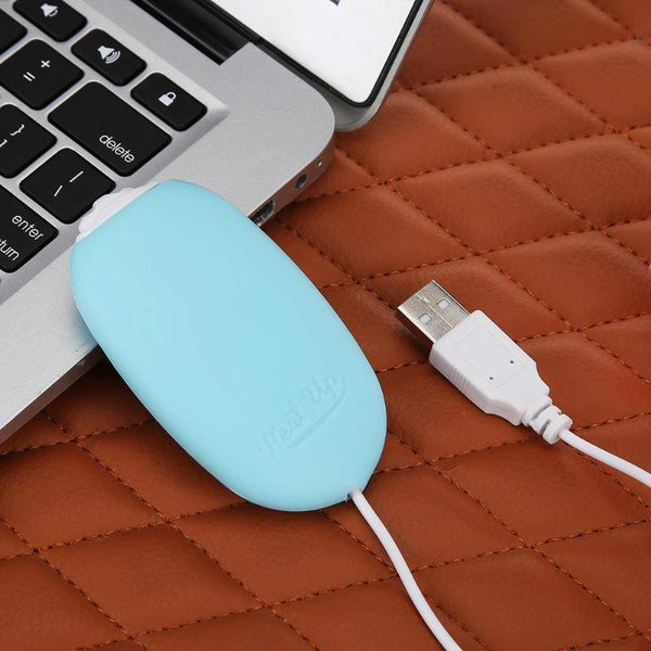 Planet Gates Blue Portable Mini USB Hand Warmer Rechargeable Winter Hand Heating Stove Pocket Powered Bank Double Heating Electric Stove Warmer
