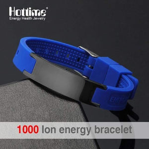 Planet Gates Blue Power Energy Wristbands Balance Ion Magnetic Therapy Fashion Silicone Bands Bracelets Therapy Body Keep Your Healty Healing Pain