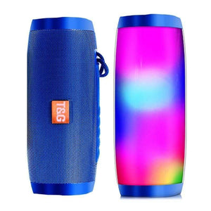 Planet Gates Blue Powerful Portable Speakers Bluetooth Speaker Column Wireless Speaker With LED Night Light TF Card FM Radio Boombox Built-in Mic