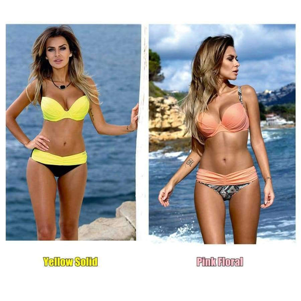 Planet Gates Blue Printing / S S-XXL Swimwear Women Brazilian Bikini Push Up Swimsuit Female Biquini Women Swim Suit Beachwear Swimming Bathers