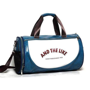 Planet Gates Blue PU Outdoor Sports Gym Bag Men Women with Shoes Storage Training Fitness Multifunction Shoulder Bags Travel Yoga HandBag