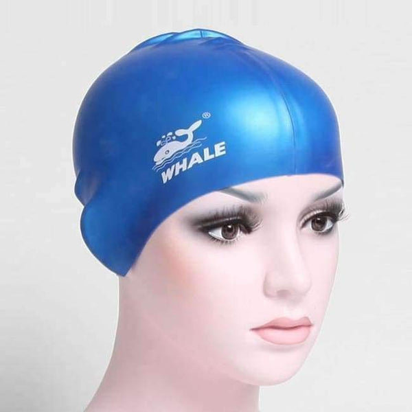 Planet Gates Blue Quality Solid Swimming Cap 100% Silicone Swimming Hats Water-proof Adult Caps Men Women Children