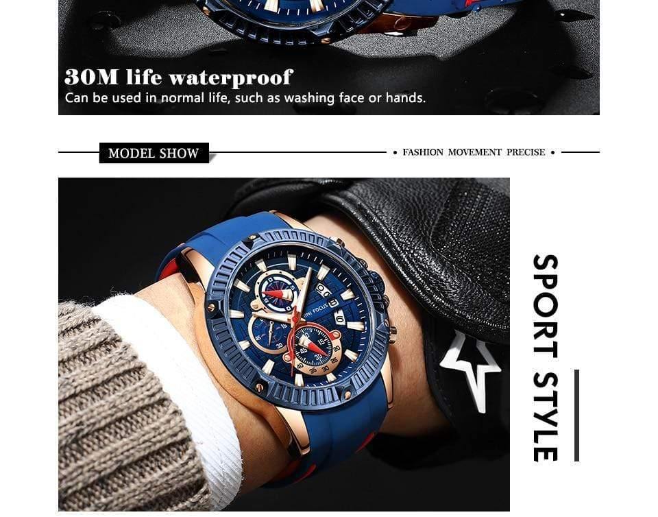 Planet Gates blue red Men's Wristwatch Quartz Watch Men Waterproof Silicone Sport Wrist Watches Men Luxury Brand Relogio Masculino